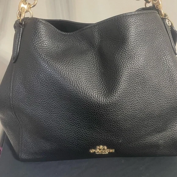 Coach Black Pebbled Leather Bag - Picture 2 of 3